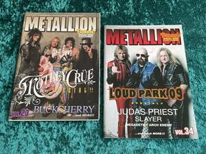 ★METALLION★2冊セット★MOTLEY CRUE/JUDAS PRIEST表紙★VOL.23 VOL.34★雑誌★BURRN!★モトリー・クルー/BUCKCHERRY/SLAYER/MEGADETH