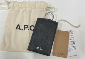 未使用 A.P.C アーペーセー キーケース ブラック レザー キーリング メンズ 男性 保管品 注目 ９９円スタート