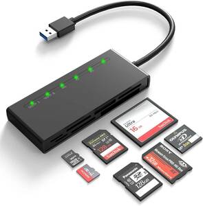 SDカードリーダー、7 in 1 USB3.0 カードリーダー SD/Micro SD/CF/XD/MS/MMCカメラメモリカード用