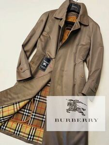 L8 タグ付き!!【シルクカシミヤを纏う】定価28万 新品同等●BURBERRY prestige collection●ステンカラーコート バーバリーコート メンズ　