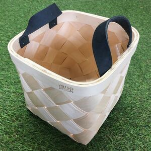 GX677 VERSO DESIGN ヴェルソ デザイン LASTU Birch Basket S black leathe 収納ボックス バスケット 木製 インテリア 未使用 保管品 カゴ