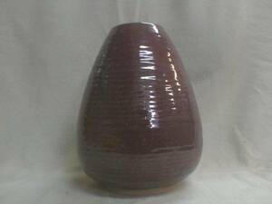 落款　鮮やか釉薬　螺旋型 20x15.5cm　1.4kg 和風陶器製飾り花瓶