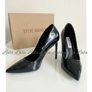 Steve Madden スティーブマデン Vala パンプス レディース、パンプス、ピンヒール、 ハイヒール、ブラック、レザー、23.5