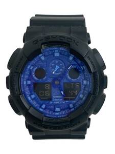 CASIO (カシオ) G-SHOCK BLUE PAISLEYシリーズ デジアナ時計 GA-100BP-1AJF ブラック×ブルー メンズ/004