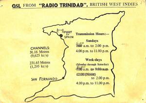 BCL★難局★入手困難★ベリカード★中米★RADIO TRINIDAD★ラジオ・トリニダード★イギリス領独立前★1950年