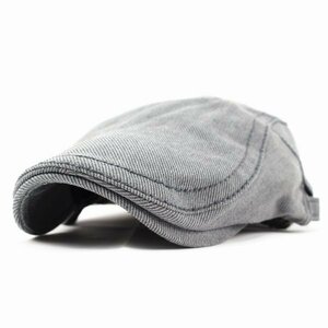 ハンチング帽子 シンプル ツイル 綿 キャップ 帽子 56cm~59cm メンズ ・レディース 青灰色 新作 HC88-2