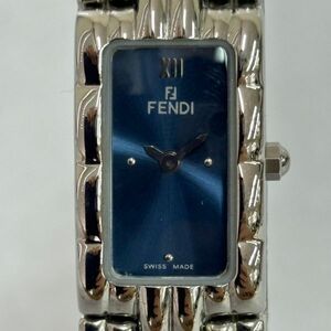 F606-O43-717◎ FENDI フェンディ 660L quartz クォーツ ブルー文字盤 スクエア レディース 腕時計 ④