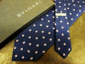 ♪vr0452♪良品♪【BVLGARI】ブルガリ【兎 うさぎ 動物 スキー スポーツ 柄】「最高級セッテピエゲ」ネクタイ