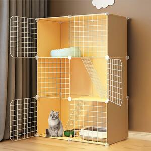 猫ケージ子猫用ケージ 二列 3段(73x35x108cm) 猫ハウス 組立簡単