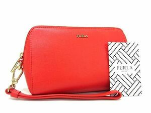 ■新品■未使用■ FURLA フルラ レザー ポーチ マルチケース 小物入れ レディース レッド系 BG6041