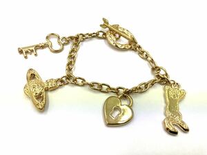 【K】Vivienne Westwood ヴィヴィアンウエストウッド　ブレスレット　ゴールドカラー　アクセサリー　中古美品　【1705】T