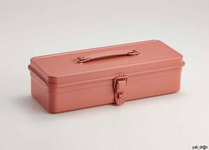 スチール製 トランク型工具箱 ツールボックス ピンク 合金鋼 33.3長さ x 13.7幅 x 9.7高さ cm 商品重量1.0kg