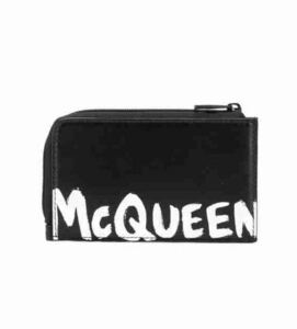 正規新品 20SS ALEXANDER McQUEEN アレキサンダーマックイーン グラフィティ ロゴ ラウンドジップ レザー コインケース カードケース 財布