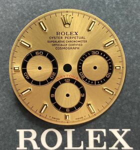 極美 純正16523 16528 16518 文字盤 デイトナ トリチノバ ロレックス ROLEX COSMOGRAPH DAYTONA luminova gold cal4030 dial 金色 ダイヤル