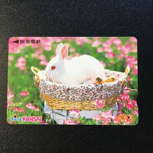 2000年3月1日発売柄ー動物シリーズ「ウサギ」ー阪急ラガールカード(使用済スルッとKANSAI)