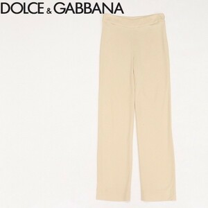 ◆DOLCE&GABBANA ドルチェ＆ガッバーナ ストレッチ ストレート パンツ アイボリー 42