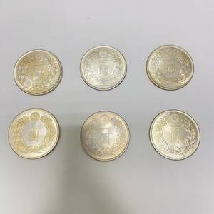 【B-13849】 1円スタート 一圓銀貨 6枚 おまとめ 明治三十七年 明治三十六年 明治三十八年 古銭 重量写真参照 状態写真参照