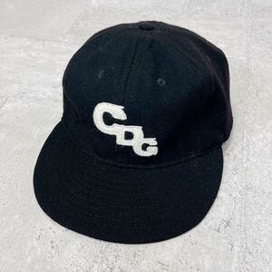 美品 COMME des GARCONS ベースボールキャップ アメリカ製 GDC Ebbets Field Flannels エベッツ別注 コムデギャルソン 帽子 黒