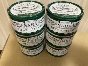 送料無料 TOMINAGA SABA 缶詰 オリーブオイル漬け プレーン 150g × 6個 さば缶 ガルシア 