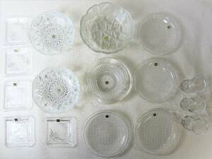 HOYA ホヤクリスタル クリスタル グラス 食器 大皿 小皿 角皿 コップ など まとめ出品 (4910)