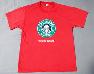 Starbucks Inspired Logo M Tシャツ VIETNAMESE COFFEE Red Cotton スタバ パロディ スターバックス