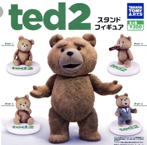 ted2スタンドフィギュア 全4種類 新品　カプセルトイ ガチャ テッド ミニチュア テディベア　人気キャラクター 映画 スクリーン