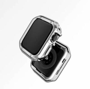 Apple Watch 7 45mm ケース ラバー 保護 シルバー