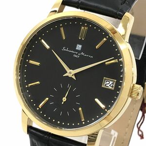 新品 Salvatore Marra サルバトーレマーラ 腕時計 SM22106-GDBK クオーツ ゴールド ブラック コレクション カレンダー 動作OK 箱付き .