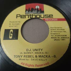 Tony Rebel & Macka B - DJ Unity // Penthouse Records 7inch / Dancehall Classic / Gumman