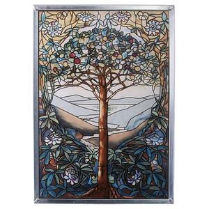 トゥリー・オブ・ライフ「生命の木」ルイスコンフォート・ティファニー作 ステンドグラス アートガラスパネル（輸入品