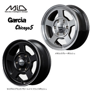 送料無料 マルカサービス GARCIA Chicago5 4B-12 +42 4H-100 (12インチ) 4H100 4B+42【4本セット 新品】