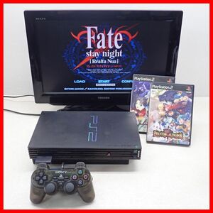 動作品 PS2 プレステ2 本体 SCPH-37000 B ゼン・ブラック + フェイト/ステイナイト レアルタ・ヌア 等 ソフト2本 まとめてセット SONY【20