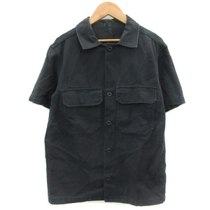 アズールバイマウジー AZUL by moussy ワークシャツ ミリタリーシャツ 半袖 M ブラック 黒 /YM37 レディース