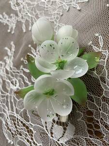 ハンドメイド ヘアアクセサリー かんざし 277 梅の花 緑萼梅