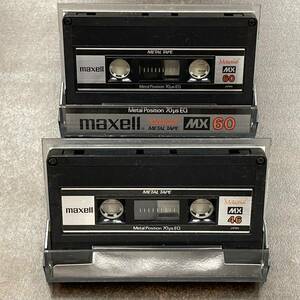 1895T マクセル MX 46 60分 メタル 2本 カセットテープ/Two Maxell MX 46 60 Type IV Metal Position Audio Cassette
