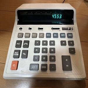 CASIO カシオ F-2 動作確認済 日本製 計算機電卓 　説明書　充電器付き当時物 年代物 T2−2