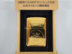 新品 未使用品 1932 1990 ダブルイヤー SOLID BRASS ソリッドブラス 1992年 バルセロナ オリンピック 限定 金 ゴールド ライター USA