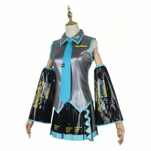 xd003 VOCALOID ボーカロイド ボカロ 公式服 初音ミク シルバーグレー エナメル コスプレ衣装