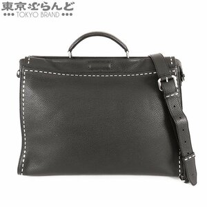 101707983 フェンディ FENDI セレリア ピーカブー 7VA388 ブラック レザー 2WAY ビジネスバッグ ショルダーバッグ メンズ A