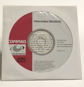2YXS130★現状・未使用★HP Compaq　Intervideo WinDVD　Version3.1　DVDの再生ソフト