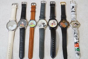 F279 Disney/ディズニー MICKEY MOUSE/ミッキーマウス 腕時計 7点セット アクセサリー 大量 まとめて おまとめ まとめ売り 不動品