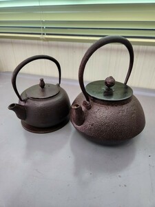 茶道具　南部鉄器　鉄瓶　あられ　煎茶道具　南部鉄瓶　岩鋳　急須　茶道具　銘