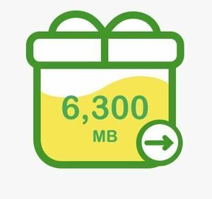 mineo マイネオ パケットギフト 約6GB (6300MB) ☆☆