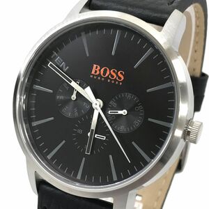 新品 HUGO BOSS ヒューゴボス 腕時計 1550065 クオーツ アナログ ラウンド オレンジ ブラック シルバー コレクション おしゃれ 動作OK 箱 .