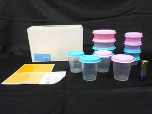 ◆(TH) プチタッパーウェアセット Tupperware ミニコップ 60ml ミニボール 30ml フリーザーボール 70ml 栞 元箱付 保存容器