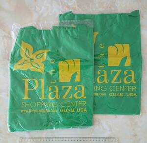 ★グアム the Plaza 使い捨てバッグ2枚セット エコバッグ ザ・プラザ ショッピングセンター GUAM.USA