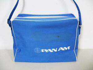 1970年代　中古　パンナムバッグ（Pan Am） 長方形　水色　＃276