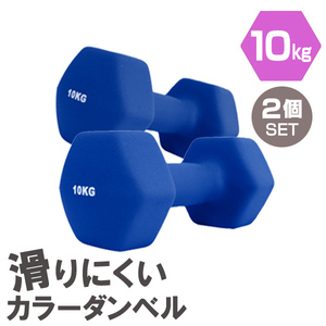 ダンベル 10kg 2個セット ブルー 筋トレ メンズ レディース 女性 鉄アレイ トレーニング エクササイズ ダイエット 器具 二の腕 おしゃれ