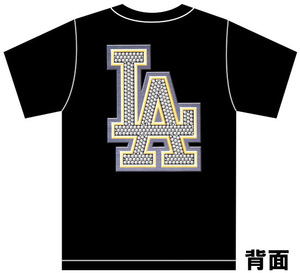 ヒップホップ L.A. Ｔシャツ 黒 ダイヤモンド ブリンブリン ラインストーン スワロフスキー ローライダー チカーノ ギャング リッチ la