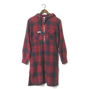 Engineered Garments エンジニアードガーメンツ Long Bush Shirt - Heavy Twill Plaid ロングブッシュシャツ XS レッド パーカー j3705